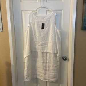 White linen dress
